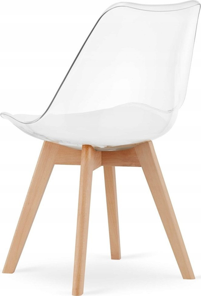 Karrige e rehatshme për dhomë ndenjje edhe tryezari, ergonomike, me eko-lëkurë, transparente