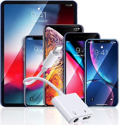 Adapter audio Joyroom Y105, Lightning në 3.5mm, karikim i shpejtë, i bardhë