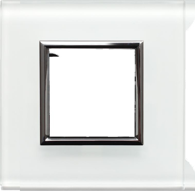 Kornizë elektrike Dante Frame 1-gang Glass White 4502181, njëvendëshe, xham, e bardhë
