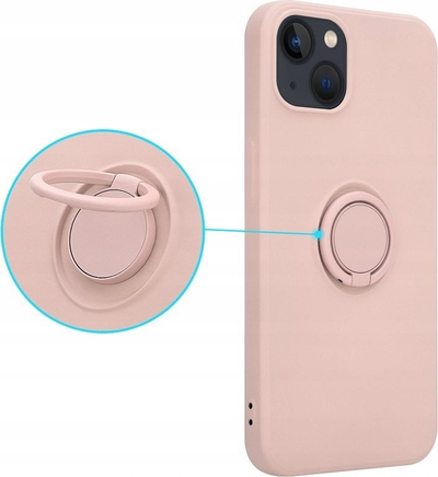 Kapak silikoni me unazë për Samsung S22, TPU, antirrëshqitës, rozë