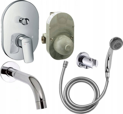 Сет туш Hansgrohe Logis 71409000, ѕиден миксер, 5 функции, хром