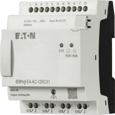 Rele programuse Eaton easyE4 EASY-E4-AC-12RCX1, 8DI 4DO, 120-240V AC/DC, gri