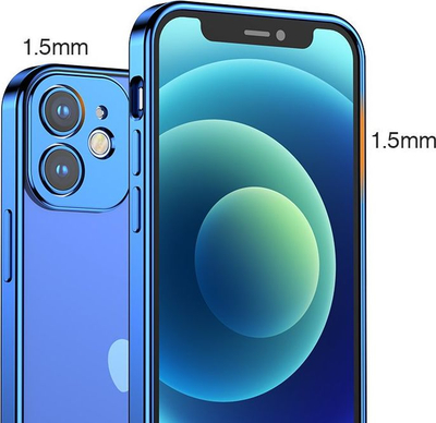 Këllëf telefoni Joyroom Ultra Thin për iPhone 12 Mini, xhel TPU i butë, transparent, blu e errët