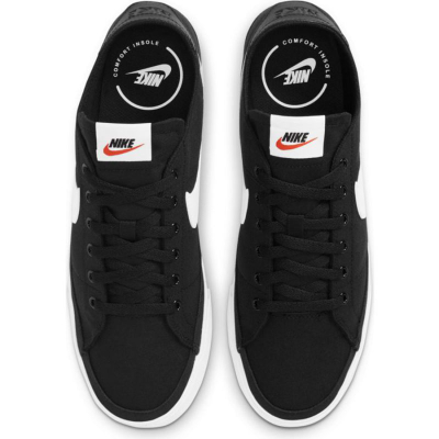 Патики Nike Court Legacy Canvas, платнен материјал, гумен ѓон, црни со бели