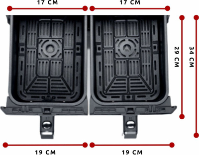 Fritezë me ajër Ariete 4624 Double, 8L, 1700W, e zezë argjendi