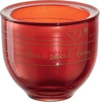 Mbajtëse qiriri Decora Red Candle Holder, 8.5cm, xham i kalit, e kuqe