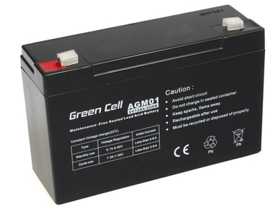 Bateri Green Cell AGM VRLA 6V 12Ah, pa mirëmbajtje, e zezë