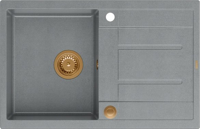 Lavaman kuzhine GranitQ Morgan 111, 1 kazan, Push to Open, i zi me elemente bakri