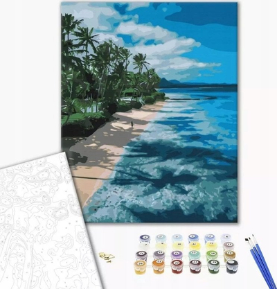 Сет слика по бројки Your Hobby BRUSHME Paradise Shore, 40x50 cm, повеќебојна