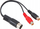 Kabllo adapter audio Monacor 06.2820, DIN në 2x RCA, 0.15 m, i zi