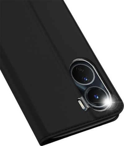 Këllëf telefoni Dux Ducis Skin Pro Vivo Y16 Y02s, lëkurë ekologjike, me kapak, i zi