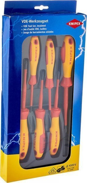 Set kaçavidash izoluese Knipex VDE, 6 copë, për elektriçistë, shumëngjyrësh