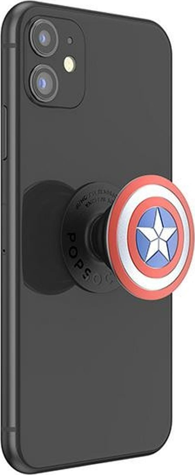 Mbajtës telefoni PopSockets PopGrip Marvel Captain America Shield, enamel, shumëngjyrësh