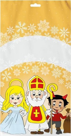 Qese dhuratash St. Nicholas, plastike, 20x40x11 cm, me ngjyra