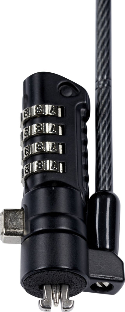 Сигурносна брава eSTUFF, комбинација со 4 тркала, за K-Slot, сребрена