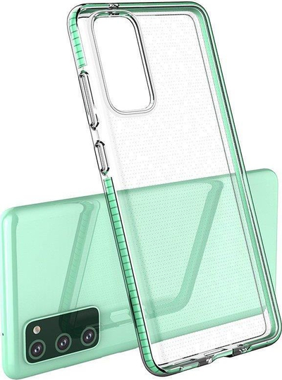 Mbrojtëse telefoni Hurtel Spring Case për Samsung Galaxy A72 4G, xhel TPU, kornizë me ngjyra, e zezë