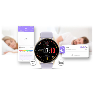 Orë e zgjuar Gravity GT1-8 PRO, ekran 1.39", Bluetooth 5.2, bezhë