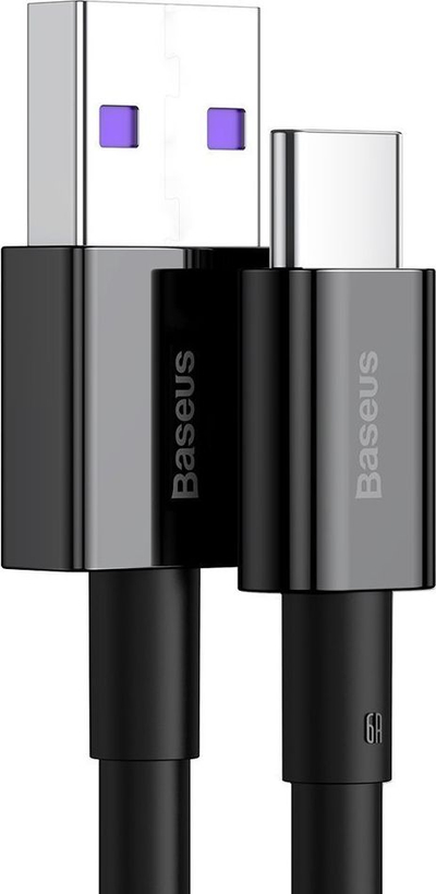 Kabllo USB Baseus BSU2667BLK, USB A me USB C, 1 m, 66W, e zezë