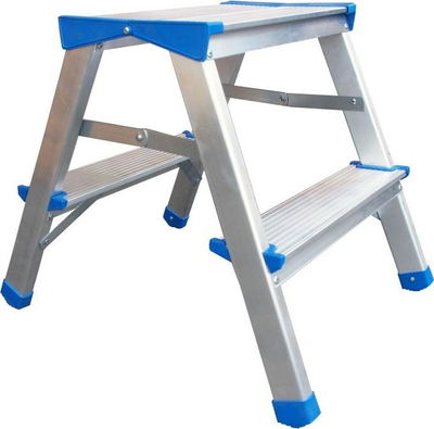 Shkallë palosëse alumini pa markë, 44cm, kapacitet 150kg, argjendtë