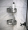 Shportë dushi qoshe GEDY Corner Shower Basket, çelik inox, 20cm, e zezë