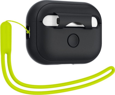 Mbulesë silikoni Spigen Silicone Fit Strap për Apple AirPods Pro 1 dhe 2, me rrip për ta mbajtur, e zezë