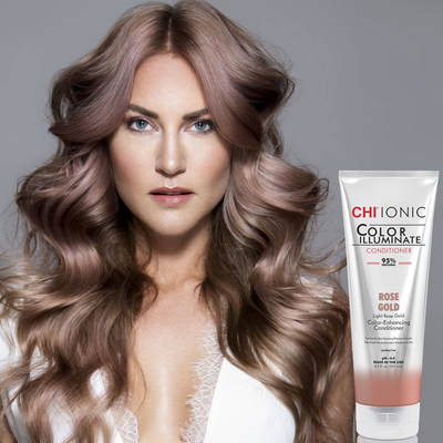 Balsam ngjyrues flokësh CHI Ionic Color Illuminate Rose Gold, rifreskim ngjyre, shkëlqim, 355ml
