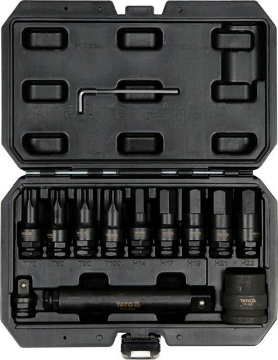 Set çelësa me ndikim Yato YT - 10655, 12 elemente