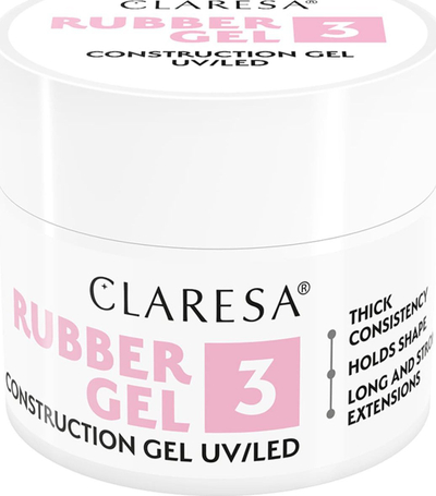 Xhel ndërtues për thonj Claresa Rubber Gel, UV LED, 12g, nuanca 03