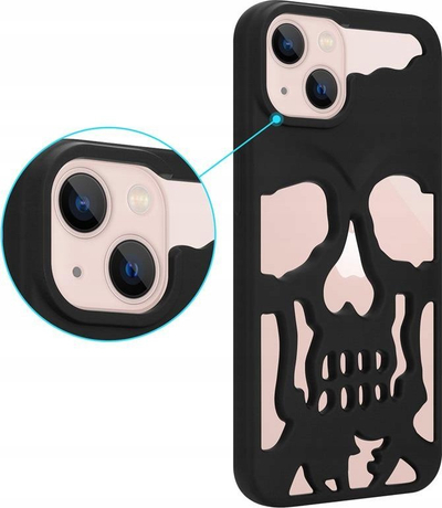 Mbrojtëse telefoni Skull Case për iPhone 13 Pro, me kafkë, nga TPU, e zezë matte
