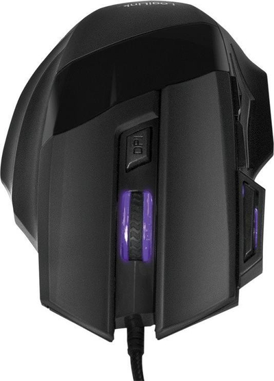Maus gaming LogiLink ID0202, optik 2400 DPI, USB, i zi me ndriçim vjollcë