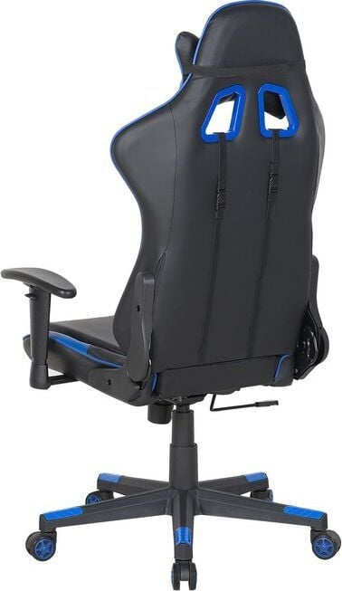Karrige gaming Beliani GAMER, lëkurë sintetike, rrotulluese, e zezë blu