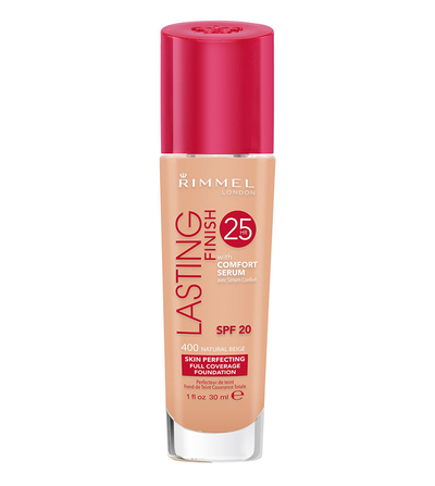 Krem pudër Rimmel Lasting Finish 25H, 400 Natural Beige, 30 ml