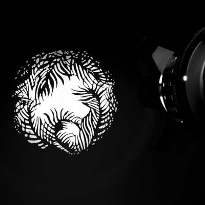 Set gobo për projektor drite GlareOne Spotlight Gobo Set 3, 8 maska, diametër 66 mm