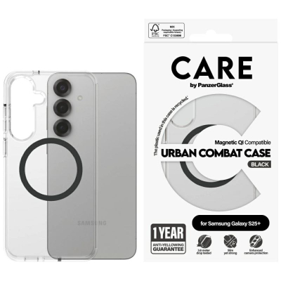 Kapak telefoni CARE by PanzerGlass Urban Combat, për Samsung Galaxy S25+, me magnet, transparent