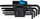 Set çelësa këndorë TORX Wera Professional HF, 9 copë, çelik BlackLaser, i zi