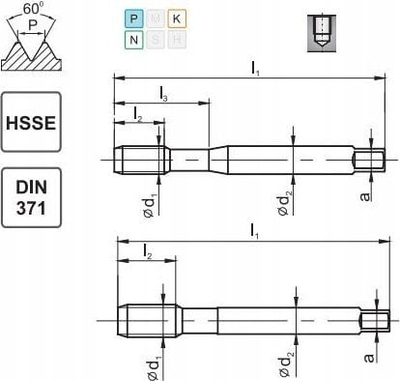 Çek filetimi HSSE UNF 3/8-24 DIN 371C R40 2B