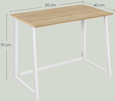 Tavolinë kompjuteri OSKAR Max 1.0, 80 x 40 cm, lis sonoma, këmbë të bardha
