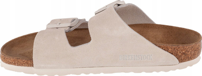 Sandalet Birkenstock Arizona Suede Narrow Fit, unisex, lëkurë zamos, të bardha
