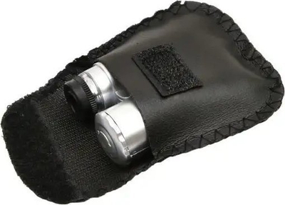 Mikroskop xhepi GEKO G03218, zmadhim 60x, ndriçim LED edhe UV, i bardhë