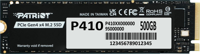 SSD Patriot P410 M.2 2280, 500GB, PCI Express 4.0 x4