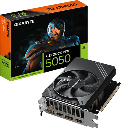 Kartë grafike GIGABYTE GeForce RTX 5050 D6 8G, 8GB GDDR6, PCI-E 5.0, e zezë