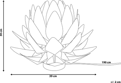 Lampë tavoline Beliani Flower Musone, 30cm, plastike, e bardhë