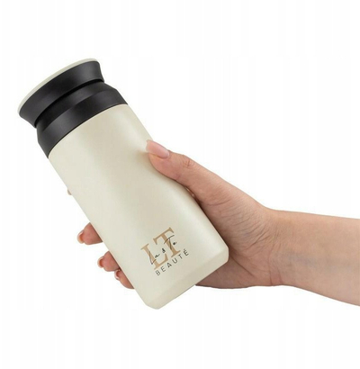 Termus për pije Thermos, 350ml, çelik inoksi, i bardhë krem