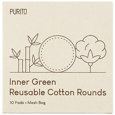 Pambuk grimi PURITO Inner Green, 10 copë