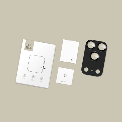 Mbulesë kamere Tech-Protect Camfull Fit+ për iPhone 17 Pro, xham i temperum, e zezë