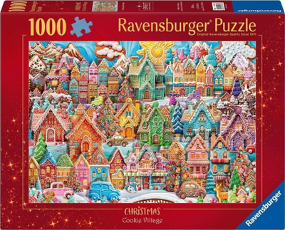 Puzzle Ravensburger Christmas Cookie Village, 1000 copa, për moshat 12+