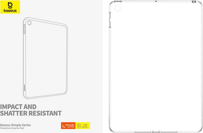 Mbulesë mbrojtëse Baseus Simple për iPad 9.7" 2017 2018, fleksibël, transparente