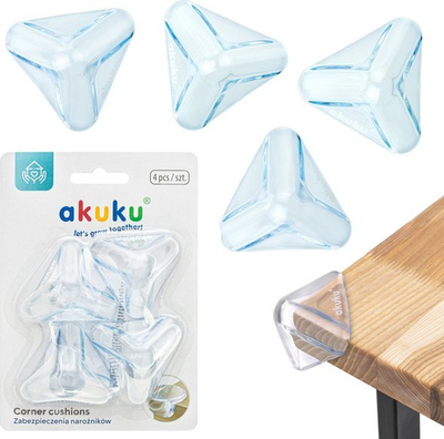 Mbrojtëse qosheje Akuku A0652, set 4 copë, silikon transparent