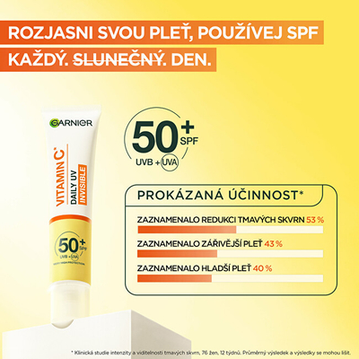 Fluid mbrojtës për fytyrë SPF 50 me vitamin C Garnier, 40 ml