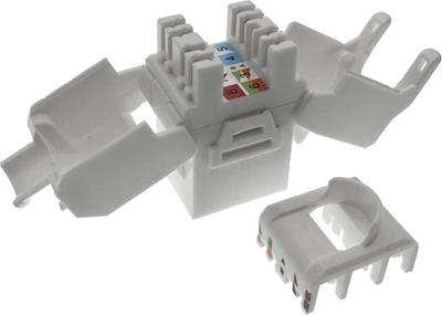 Modul keystone Schneider Electric MKB U6A 1, RJ45, Cat 6A, i bardhë